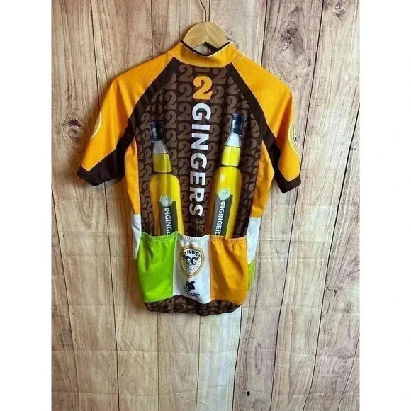 2 Gingers Irish Whiskey’s Cycling Jersey 3/4 Zip Back Cargo Pockets Men’s Size L - Picture 4 of 5